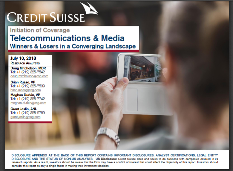 Cover image for  article: New Credit Suisse Report on Media and Telecommunication, Plus Upfront Inflation Estimates