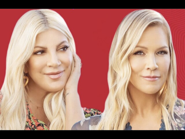 Cover image for  article: Tori Spelling and Jennie Garth Stroll Down Memory Lane with Their iHeartPodcast "9021OMG"