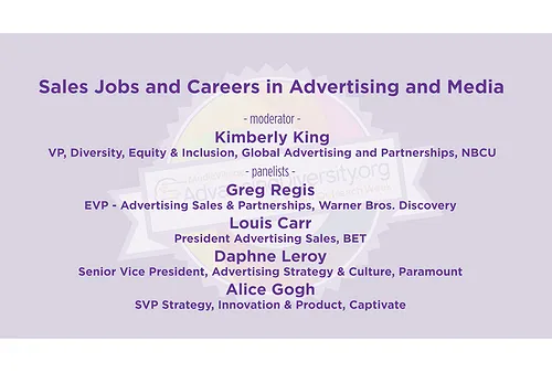 Advancing Diversity Week: Sales Jobs and Careers in Advertising and Media -- Watch on Demand