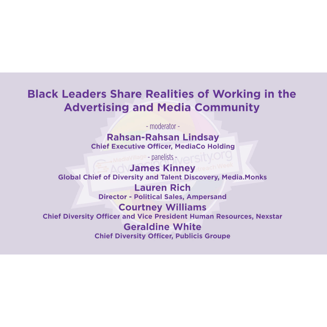 Cover image for  article: Advancing Diversity Week: Black Leaders Share Realities of Working in the Advertising and Media Community -- Watch On Demand