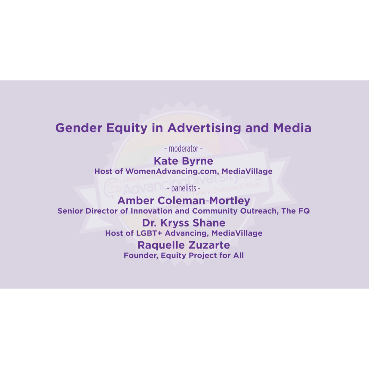 Cover image for  article: Advancing Diversity Week: Gender Equity in Media and Advertising -- Watch On Demand