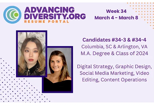 Katie from the University of South Carolina and Longqian from Johns Hopkins University are Eager to Join Your Team - March 6, 2024