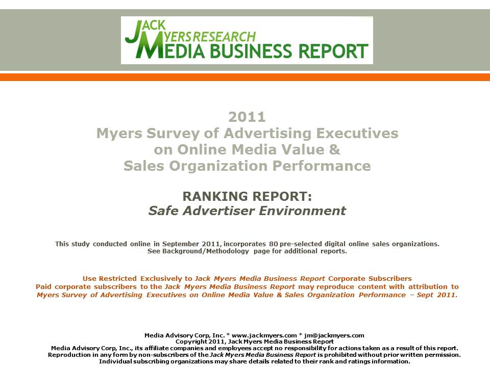Cover image for  article: Myers Online Media Survey Report Attached: Safe Advertising Environment