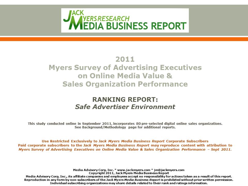 Cover image for article: Myers Online Media Survey Report Attached: Safe Advertising Environment