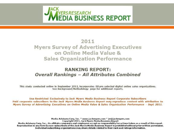 Cover image for  article: Myers Online Media Survey Report Attached: Overall Rankings Report