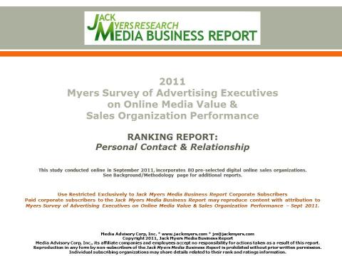 Cover image for  article: Myers Online Media Survey Report Attached: Personal Contact & Relationship