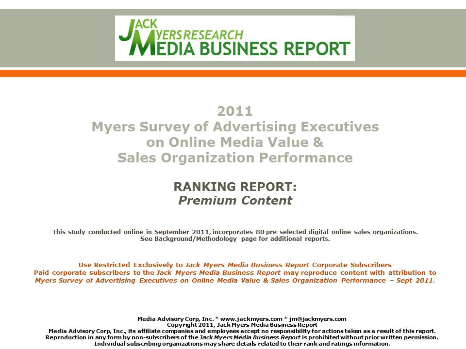 Cover image for article: Myers Online Media Survey Report Attached: Premium Content