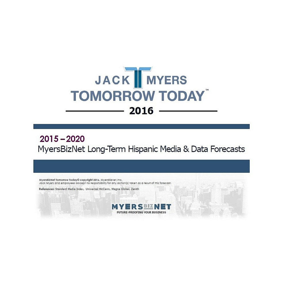 Cover image for  article: MyersBizNet 2015 - 2020 Hispanic Long-Term Advertising Spending Forecast