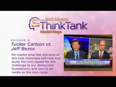 Cover image for  article: Tucker Carlson vs. Jeff Bezos. Listen to Jack Myers 3-Minute Commentary