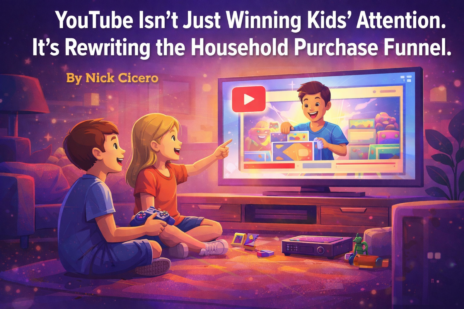 Cover image for  article: YouTube Isn’t Just Winning Kids’ Attention. It’s Rewriting the Household Purchase Funnel.