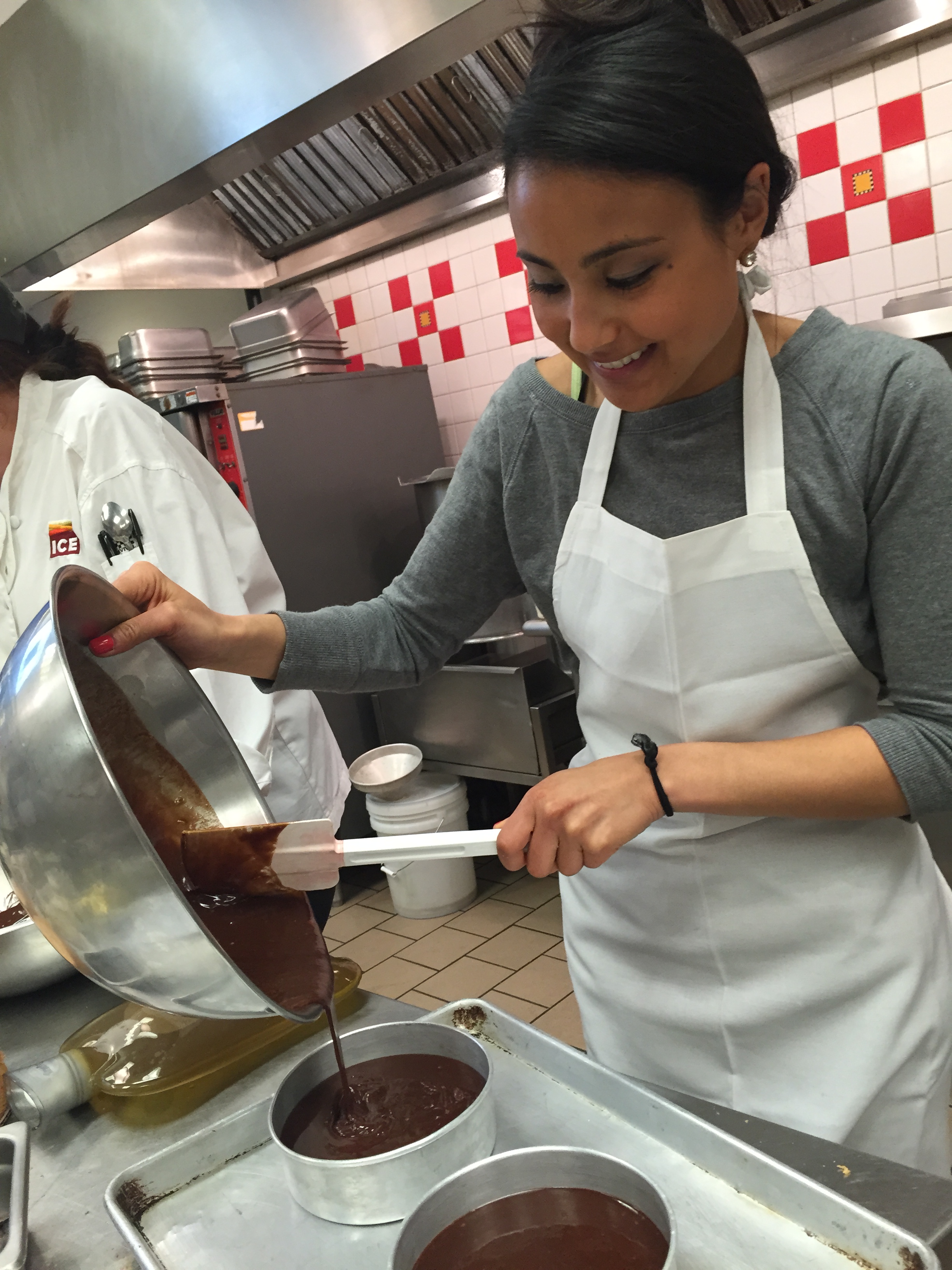 Yasmin trying a new recipe during her Baking & Pastry course at the Institute of Culinary Education