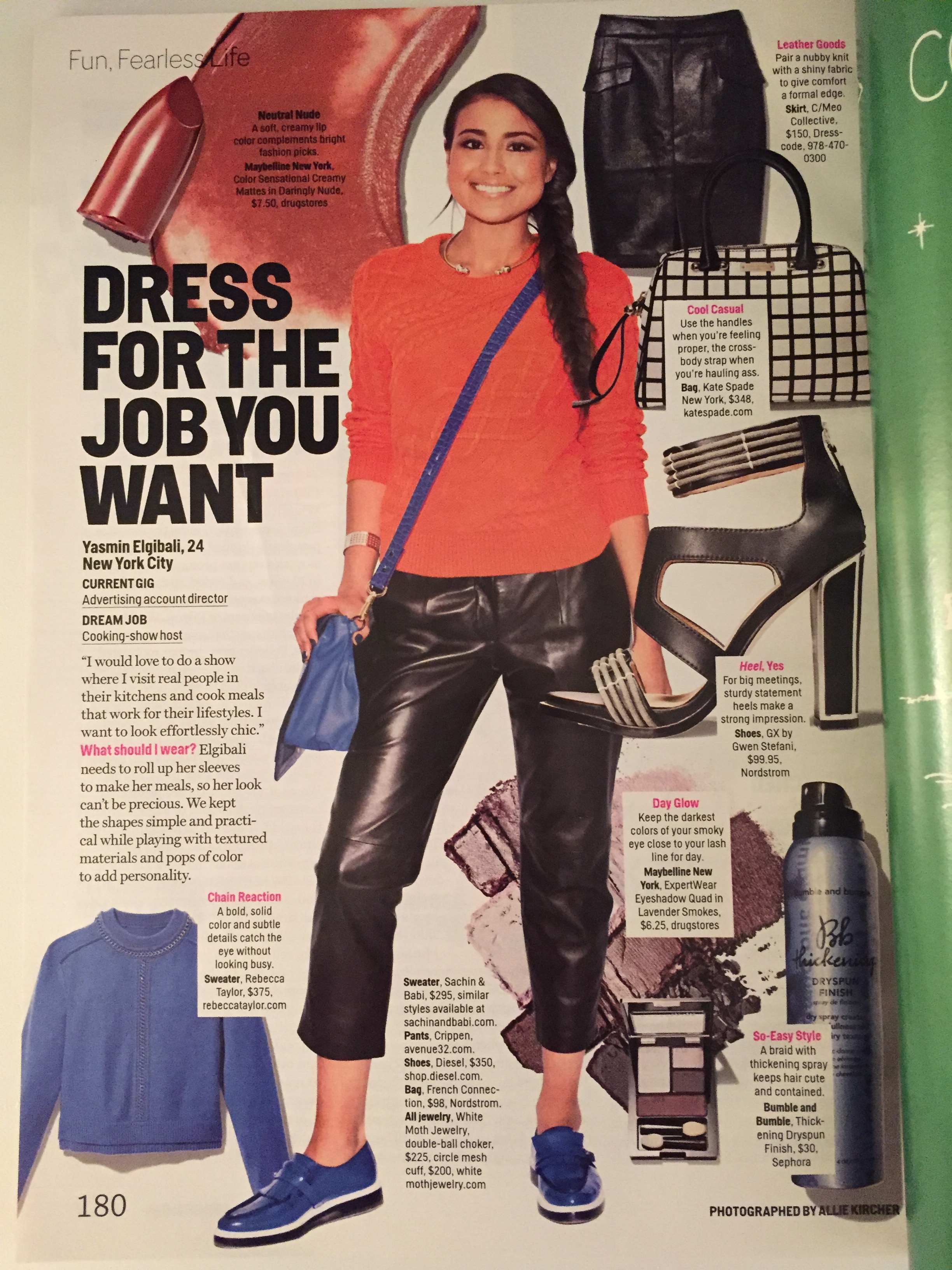 Yasmin's feature in Cosmopolitan's 'Dress For The Job' page 