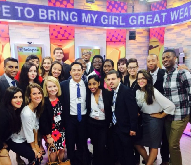 Mate (back-left) and his 2014 IRTS Cohort at Good Morning America during the infamous IRTS Summer Fellowship Media Bootcamp